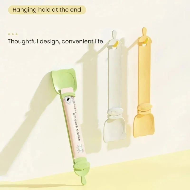 1/3 Pcs Cat Strip Feeder Spoon with Sliding Squeezer