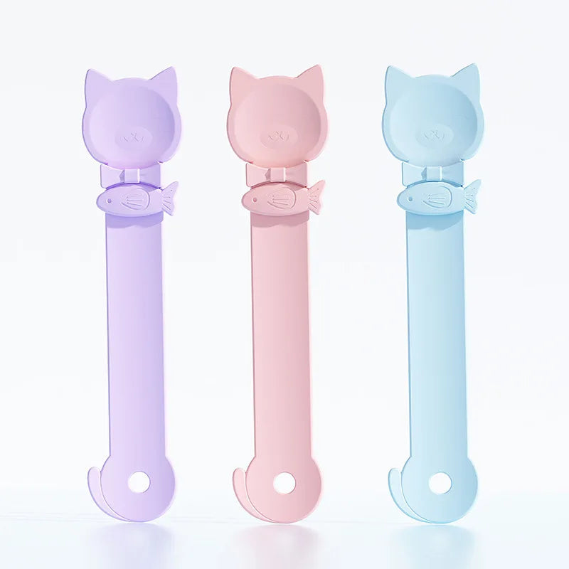 1/3 Pcs Cat Strip Feeder Spoon with Sliding Squeezer
