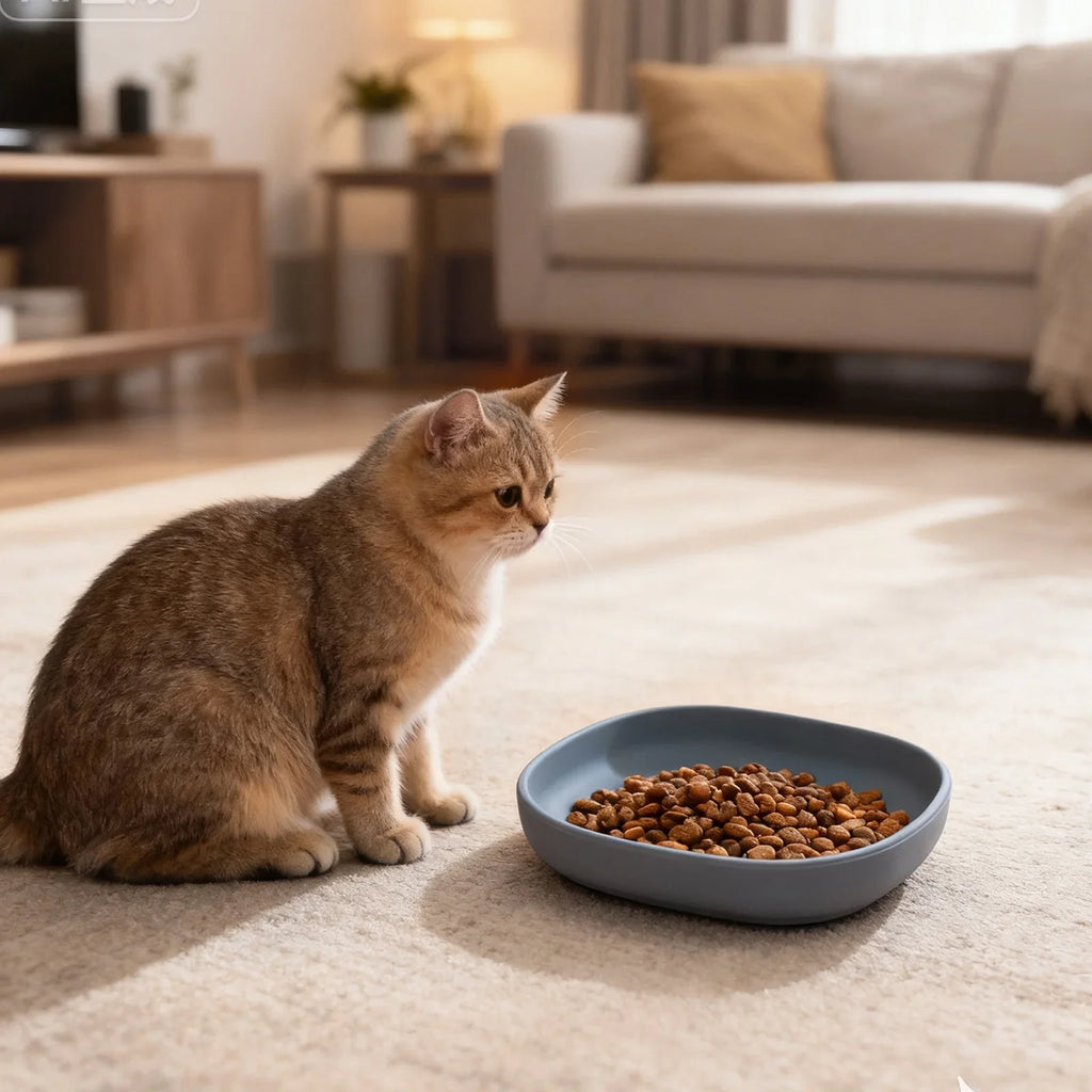 2 Pcs Whisker-Friendly Silicone Wide Shallow Non-Spill Feeding Dish