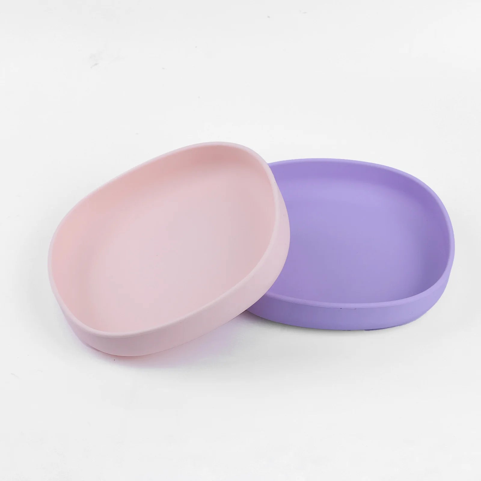 2 Pcs Whisker-Friendly Silicone Wide Shallow Non-Spill Feeding Dish