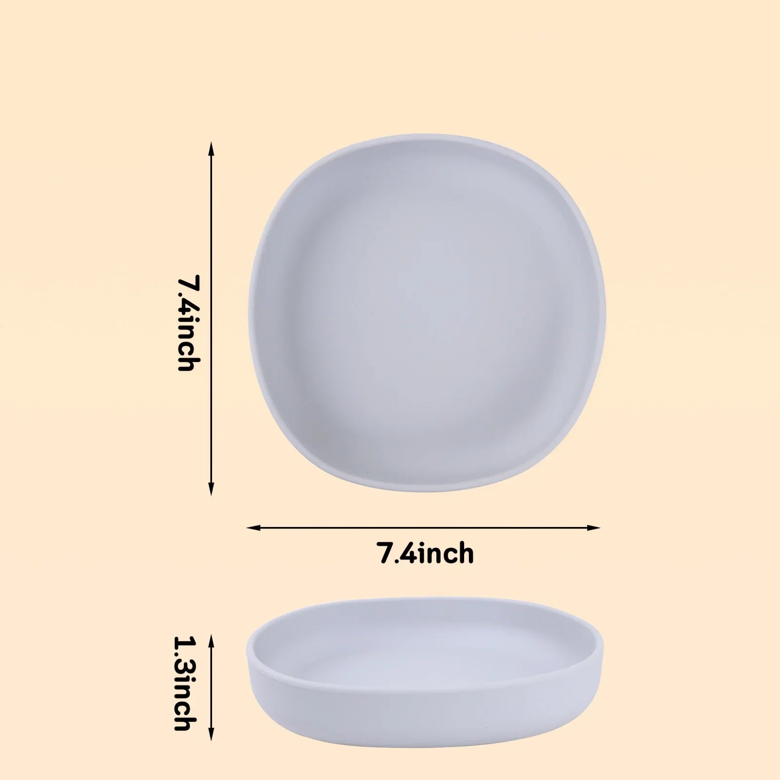 2 Pcs Whisker-Friendly Silicone Wide Shallow Non-Spill Feeding Dish