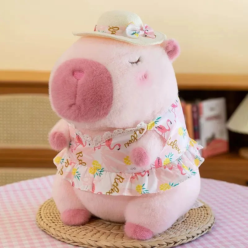 23CM Fluffy Capybara Plushie With Cute Accessories