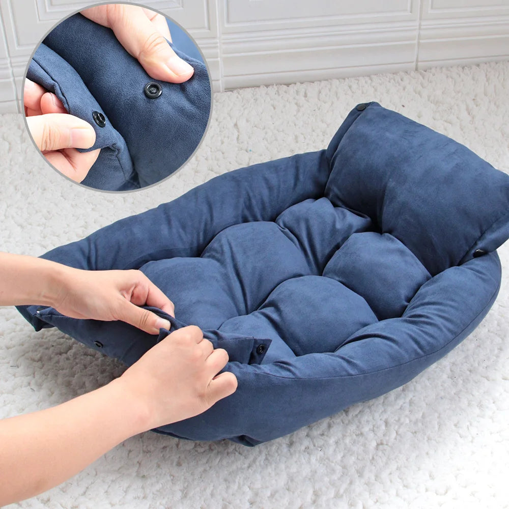 3-in-1 Convertible Luxury Pet Bed & Sofa Mat