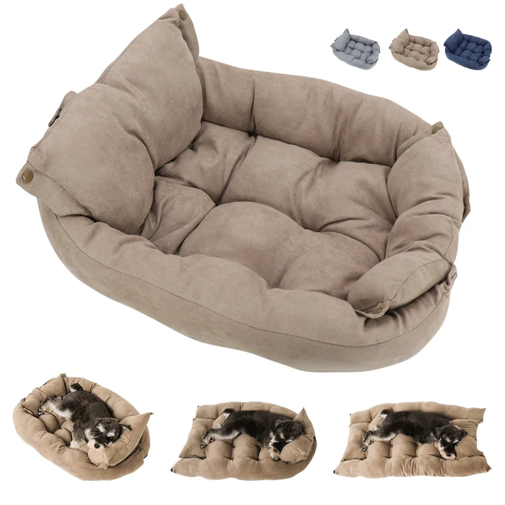 3-in-1 Convertible Luxury Pet Bed & Sofa Mat