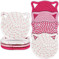 4PCS Handmade Braided Cat Ear Absorbent Cotton Coasters Set