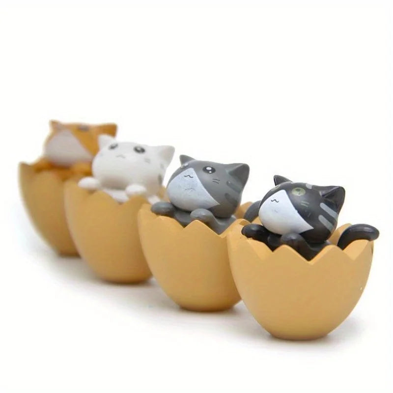 4Pcs Mini Kitten Ornament Decoration Figurines