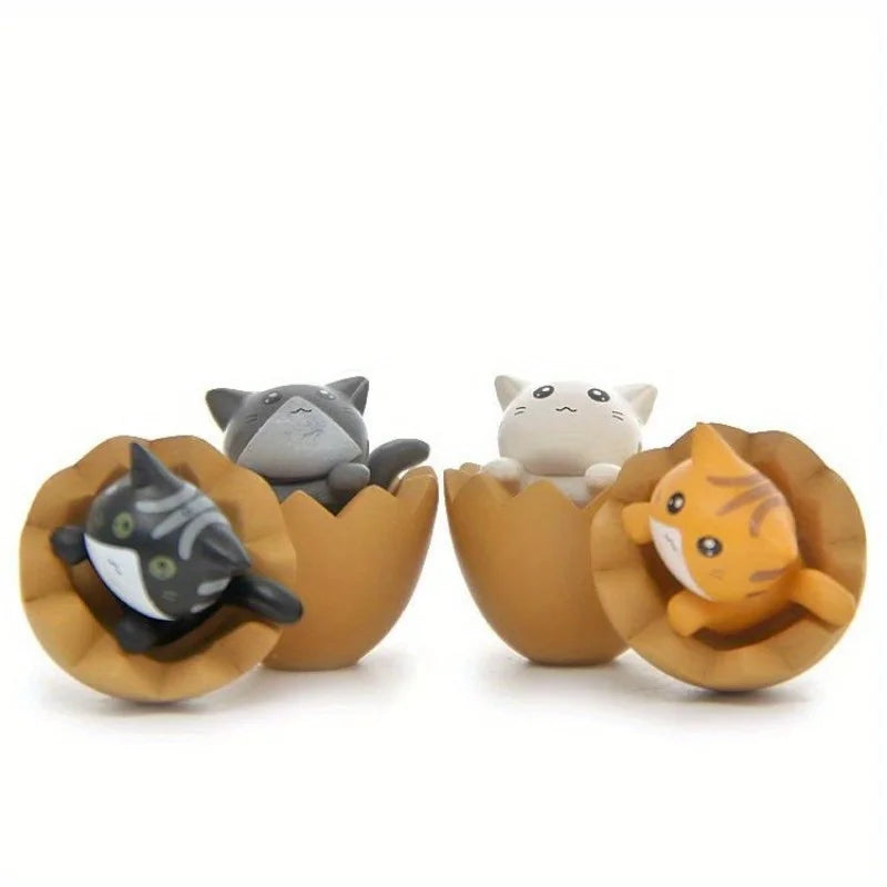 4Pcs Mini Kitten Ornament Decoration Figurines