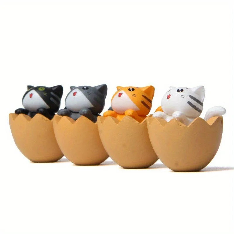 4Pcs Mini Kitten Ornament Decoration Figurines