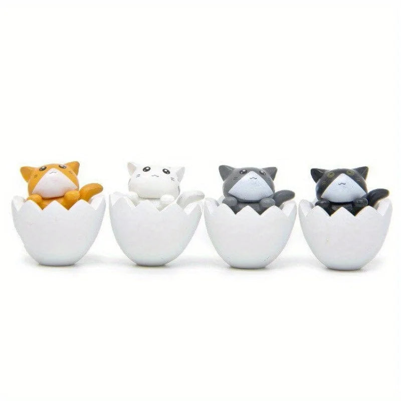 4Pcs Mini Kitten Ornament Decoration Figurines