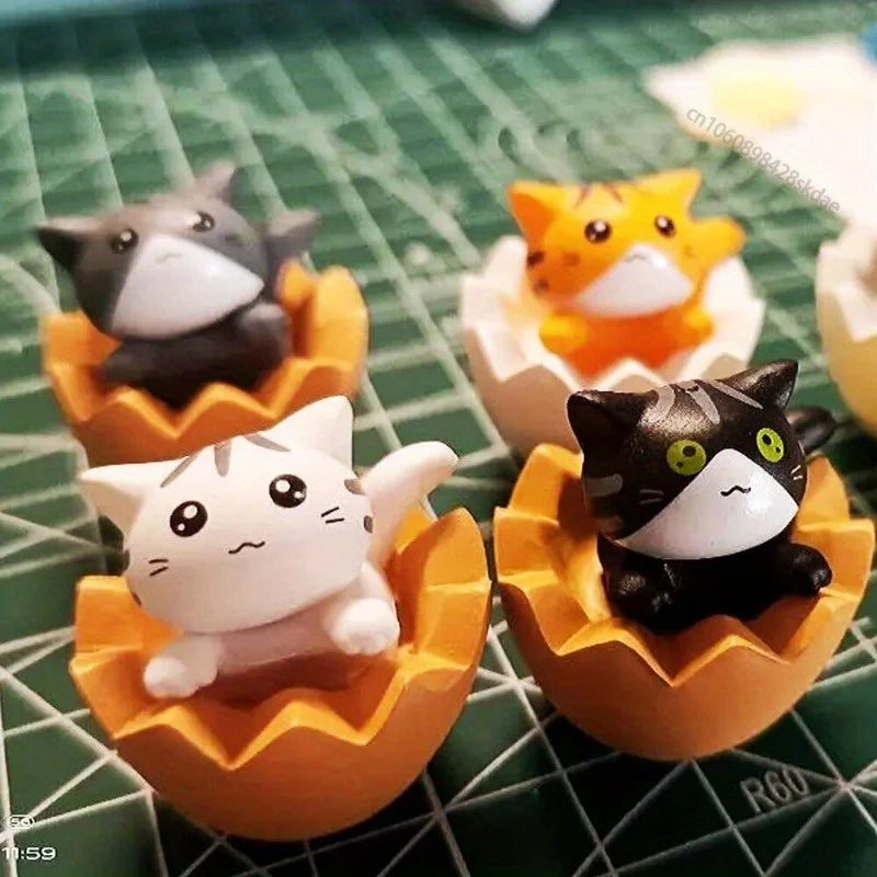 4Pcs Mini Kitten Ornament Decoration Figurines