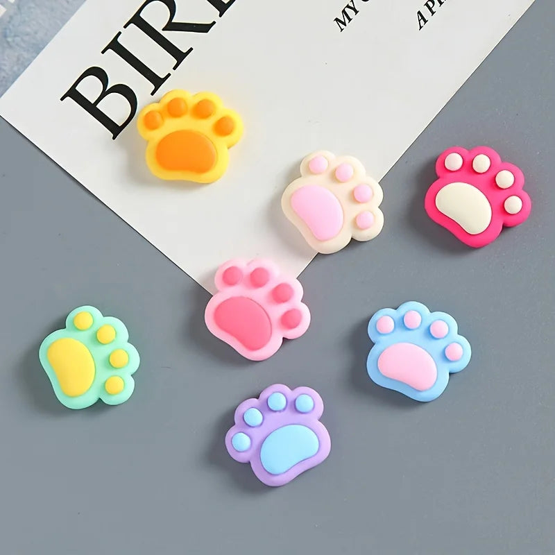 7 Pcs Cute Colorful Cat Paw Fridge Magnet Set