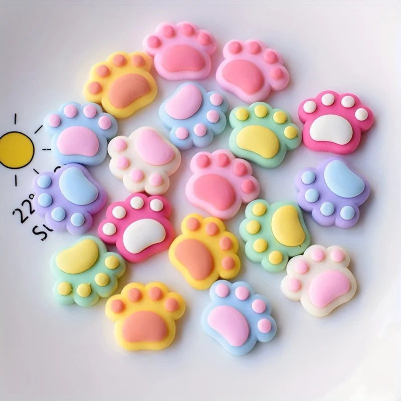 7 Pcs Cute Colorful Cat Paw Fridge Magnet Set
