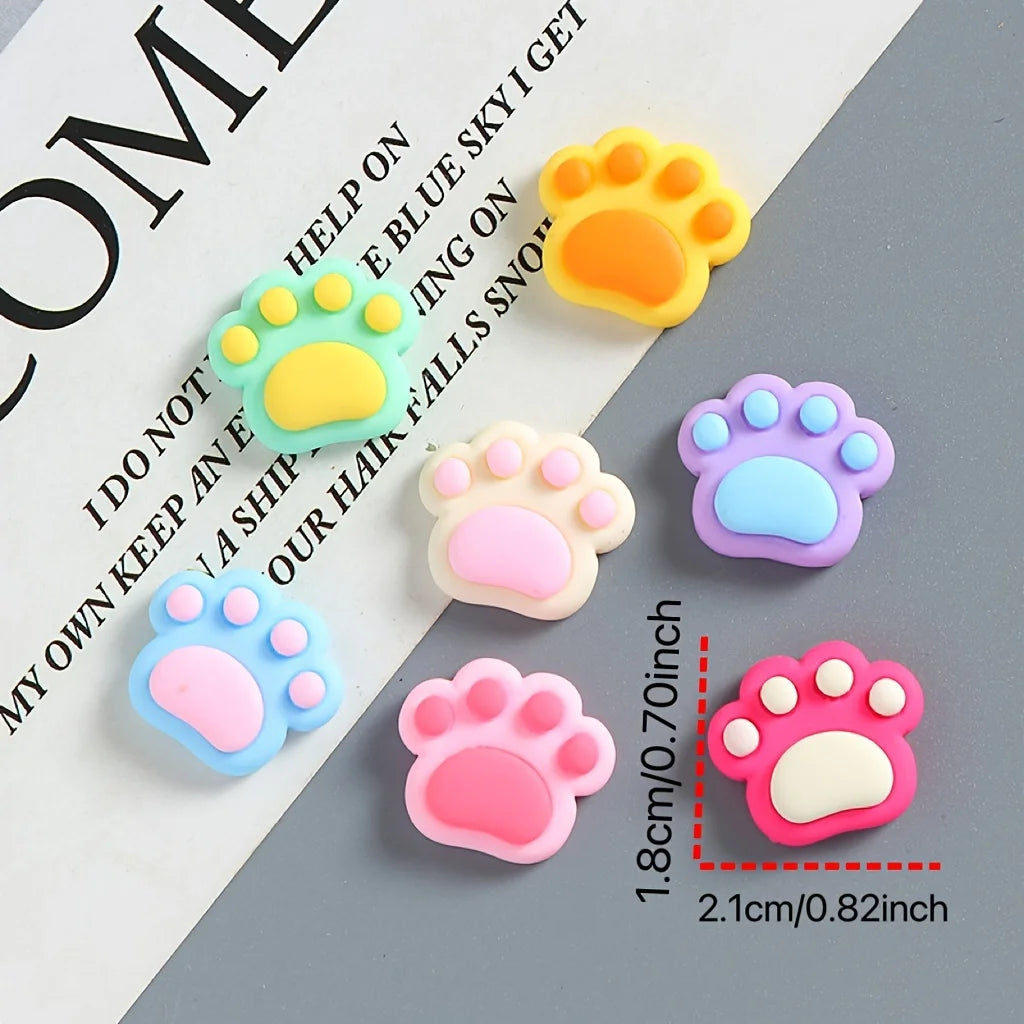 7 Pcs Cute Colorful Cat Paw Fridge Magnet Set