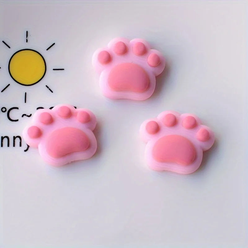 7 Pcs Cute Colorful Cat Paw Fridge Magnet Set