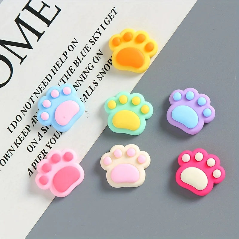 7 Pcs Cute Colorful Cat Paw Fridge Magnet Set