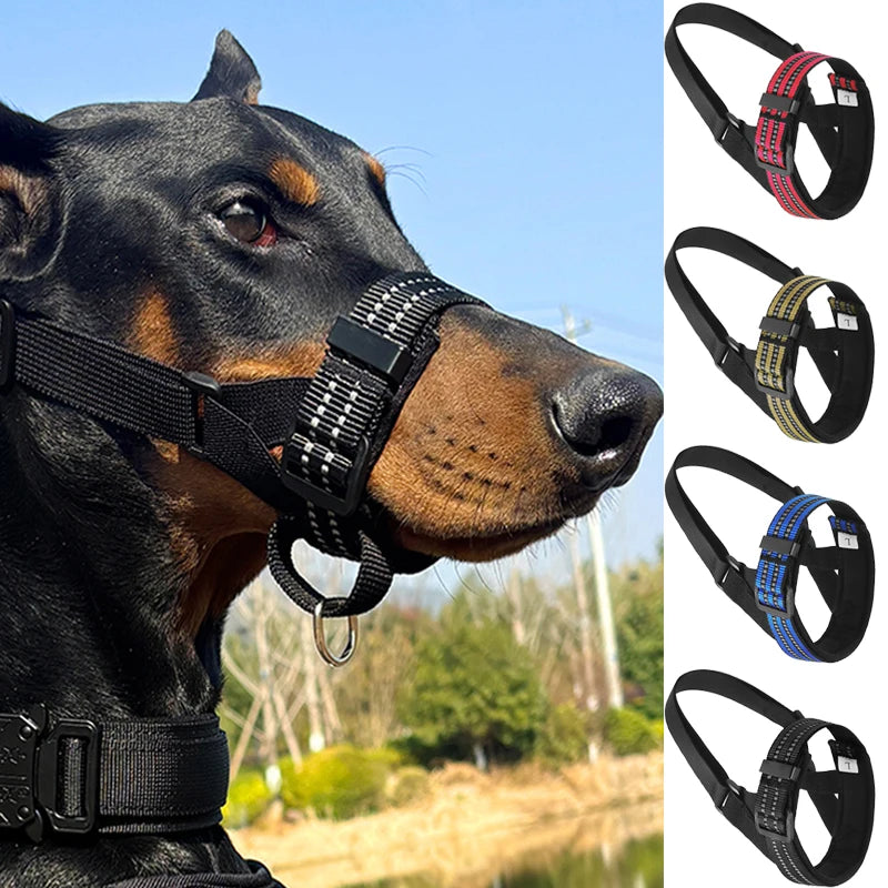 Adjustable Anti-Bark 3M Reflective Dog Training Muzzle