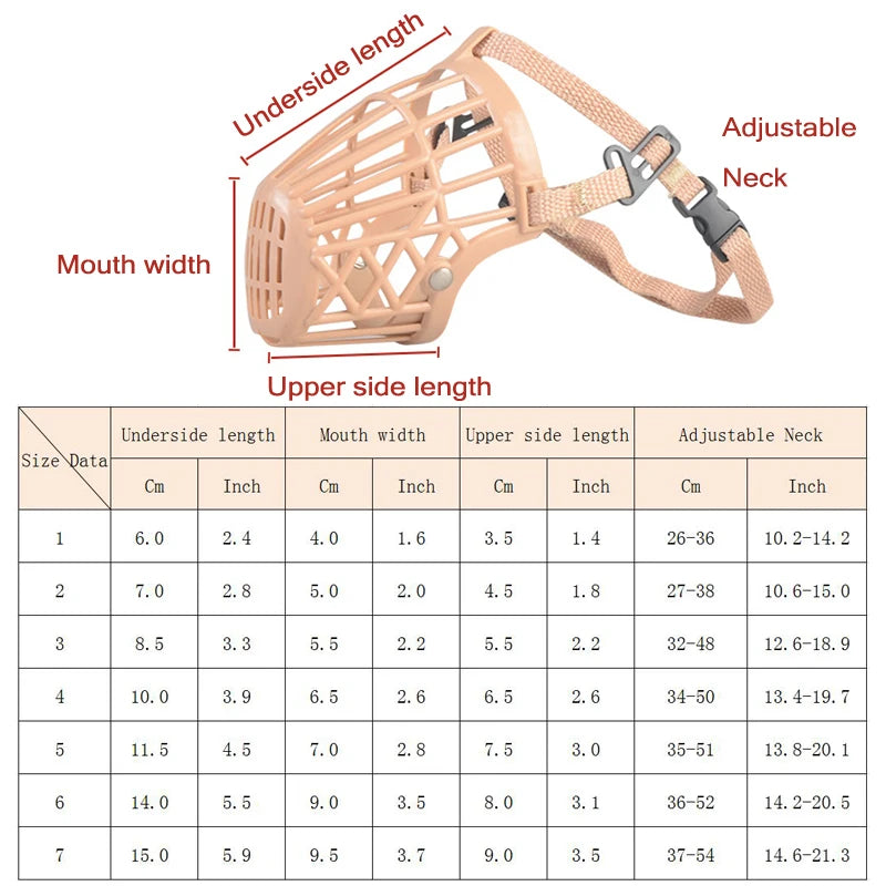 Adjustable Breathable Lightweight Anti-Bite Safety Mouth Guard For Dogs