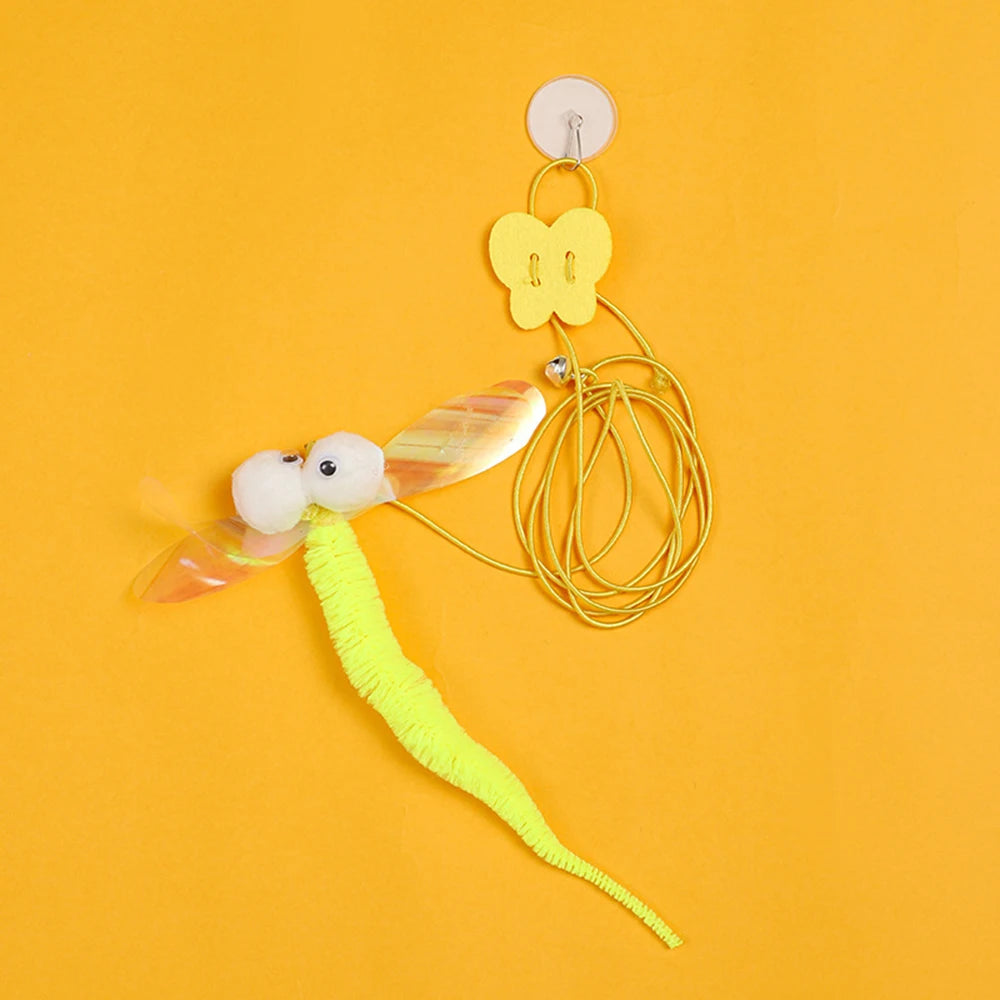 Adjustable Hanging Elastic Cat Toy with Feather & Bell