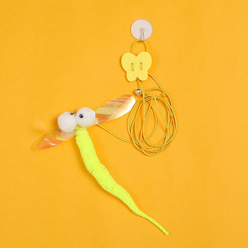 Adjustable Hanging Elastic Cat Toy with Feather & Bell
