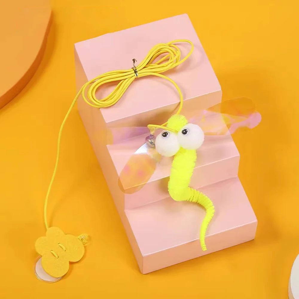 Adjustable Hanging Elastic Cat Toy with Feather & Bell