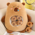 Adorable Capybara Squishy Plush Pillow with 6 Mini Plushies