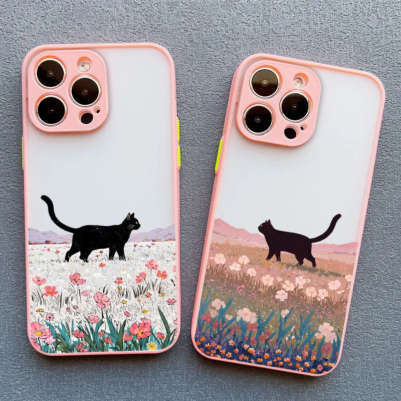Anime Landscape Shockproof Cat iPhone Case