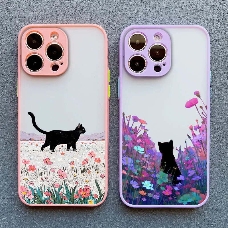 Anime Landscape Shockproof Cat iPhone Case