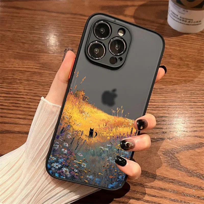 Anime Landscape Shockproof Cat iPhone Case