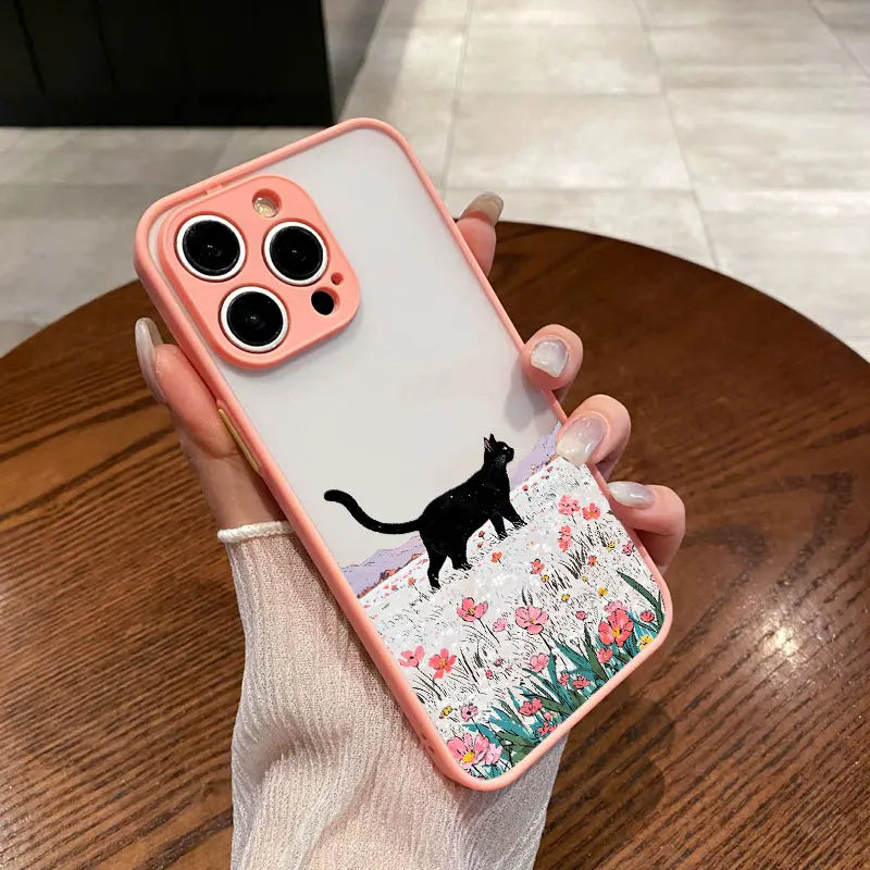 Anime Landscape Shockproof Cat iPhone Case