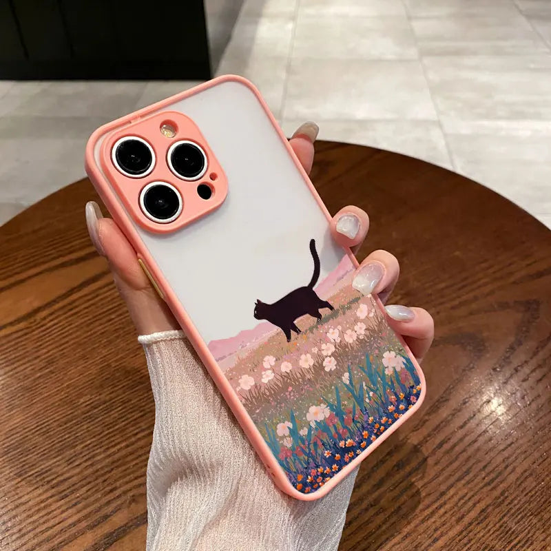 Anime Landscape Shockproof Cat iPhone Case