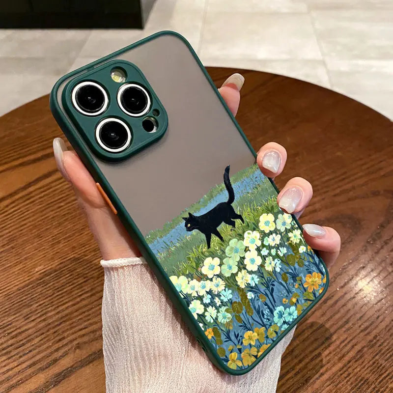 Anime Landscape Shockproof Cat iPhone Case