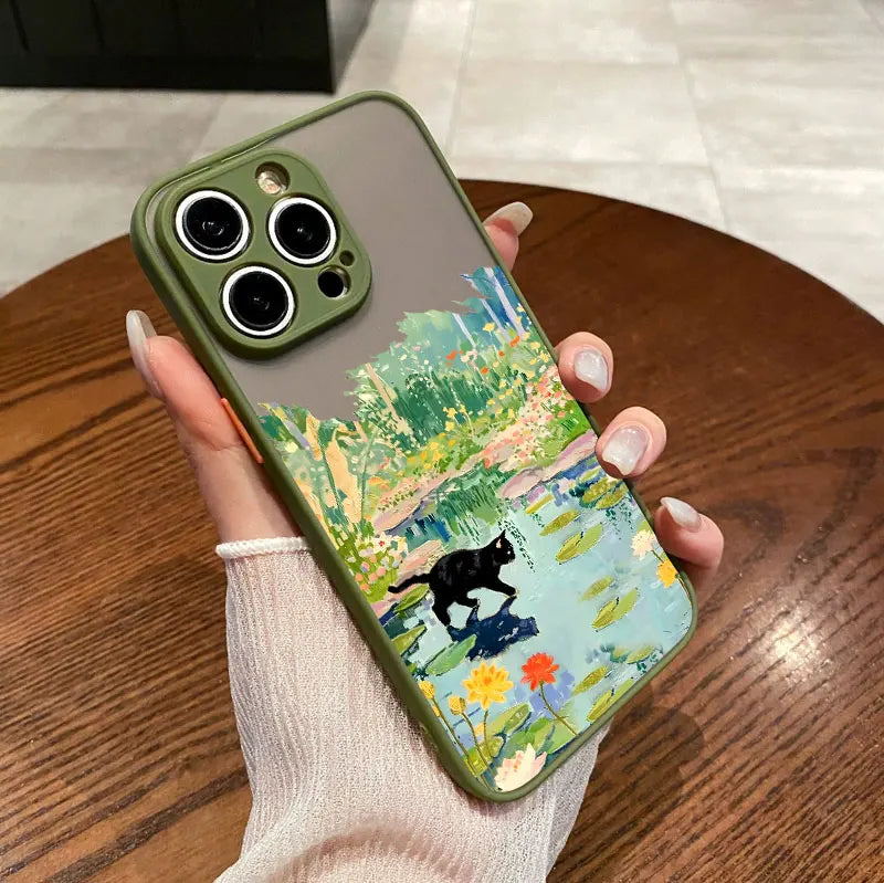 Anime Landscape Shockproof Cat iPhone Case