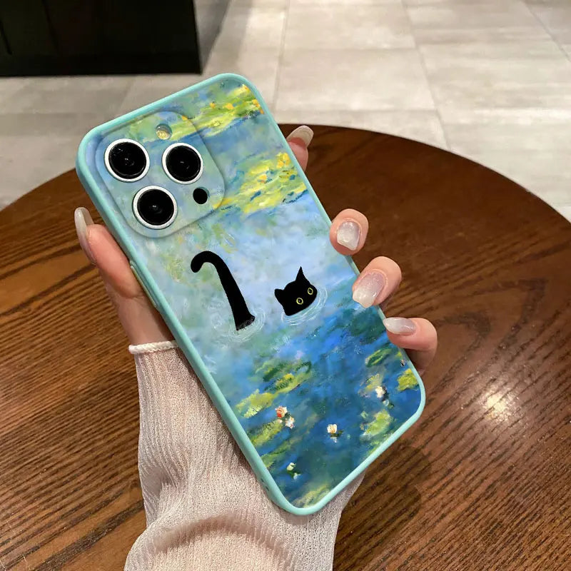 Anime Landscape Shockproof Cat iPhone Case