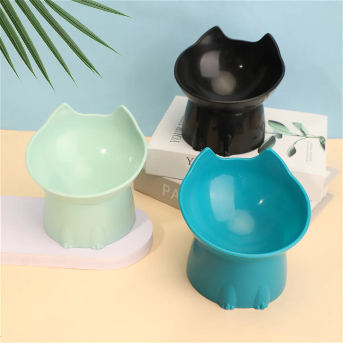 Anti-Tip Elevated Tilted Cat Feeding Bowl
