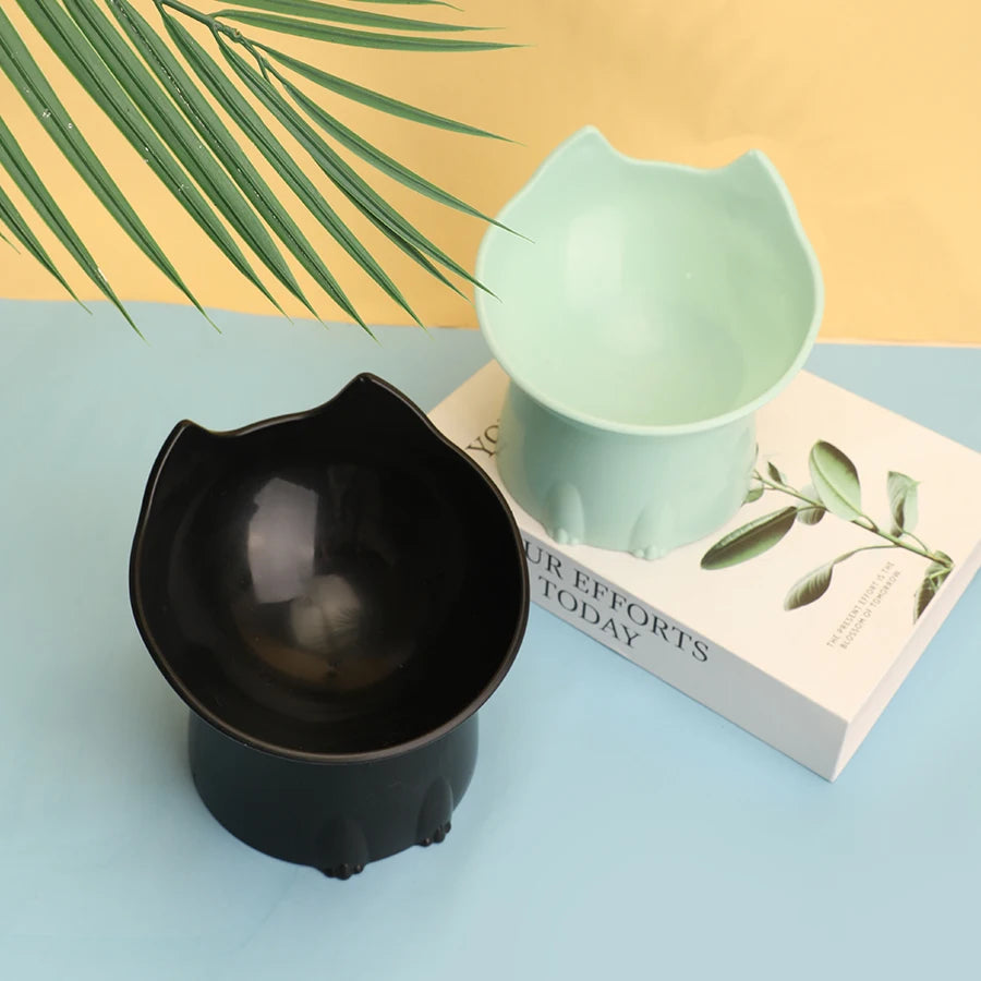 Anti-Tip Elevated Tilted Cat Feeding Bowl
