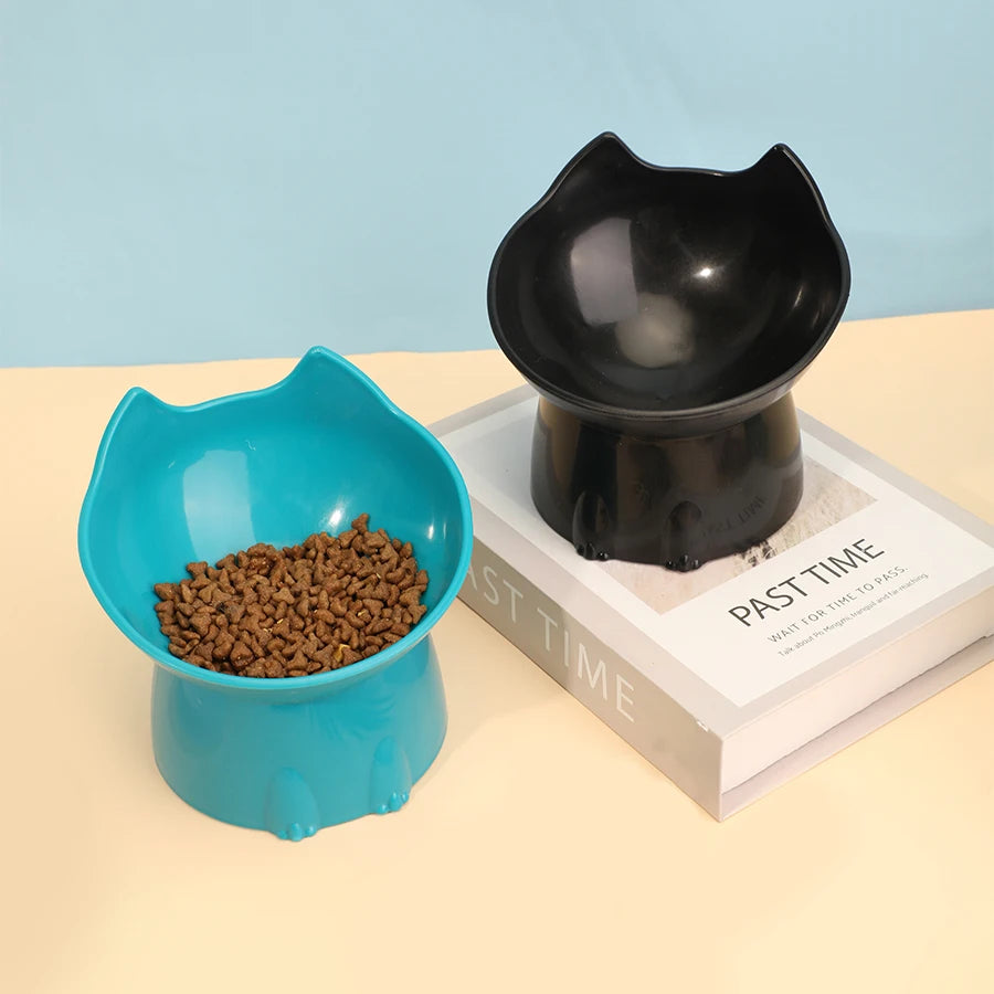 Anti-Tip Elevated Tilted Cat Feeding Bowl