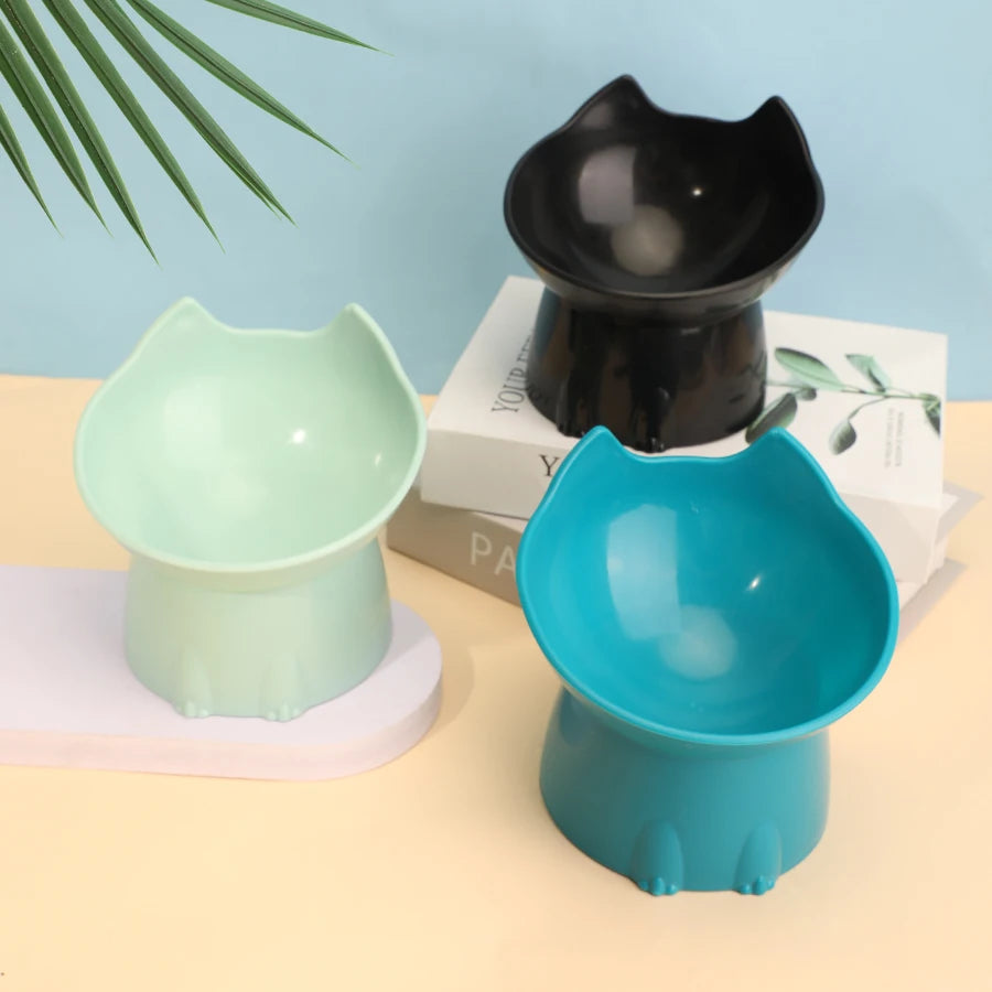 Anti-Tip Elevated Tilted Cat Feeding Bowl