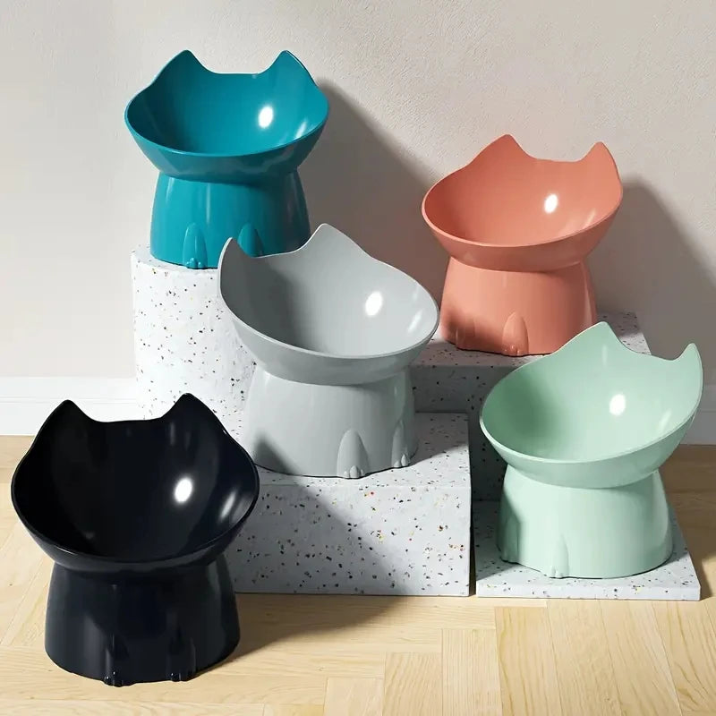 Anti-Tip Elevated Tilted Cat Feeding Bowl