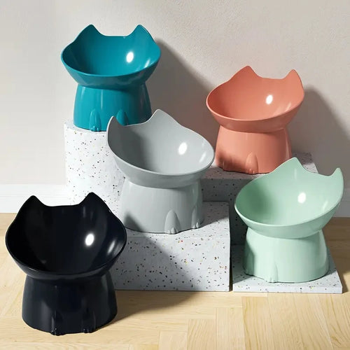 Anti-Tip Elevated Tilted Cat Feeding Bowl