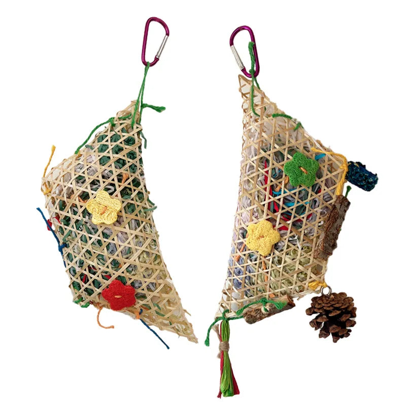 Bamboo Foraging Hanging Parrot Chew and Climb Toy