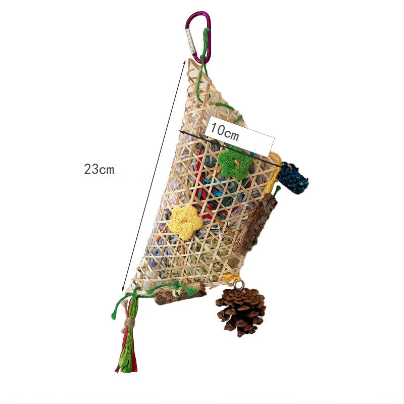 Bamboo Foraging Hanging Parrot Chew and Climb Toy