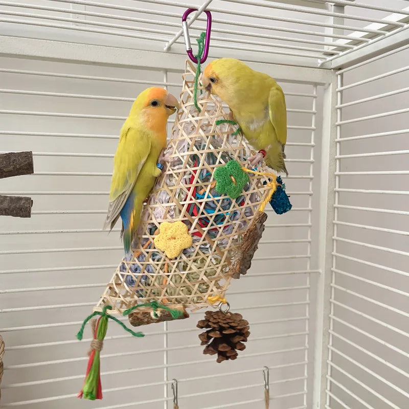 Bamboo Foraging Hanging Parrot Chew and Climb Toy
