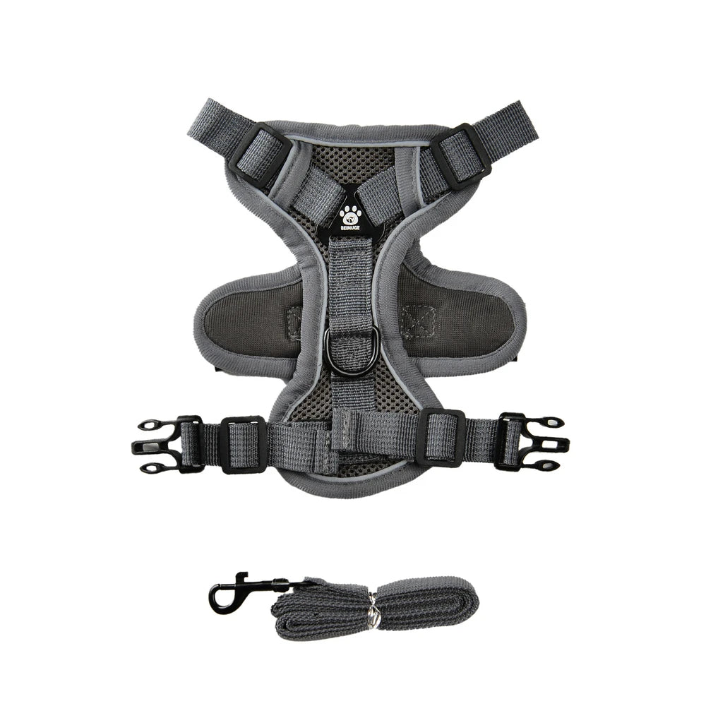 Breathable Adjustable Reflective Harness Leash Vest Set