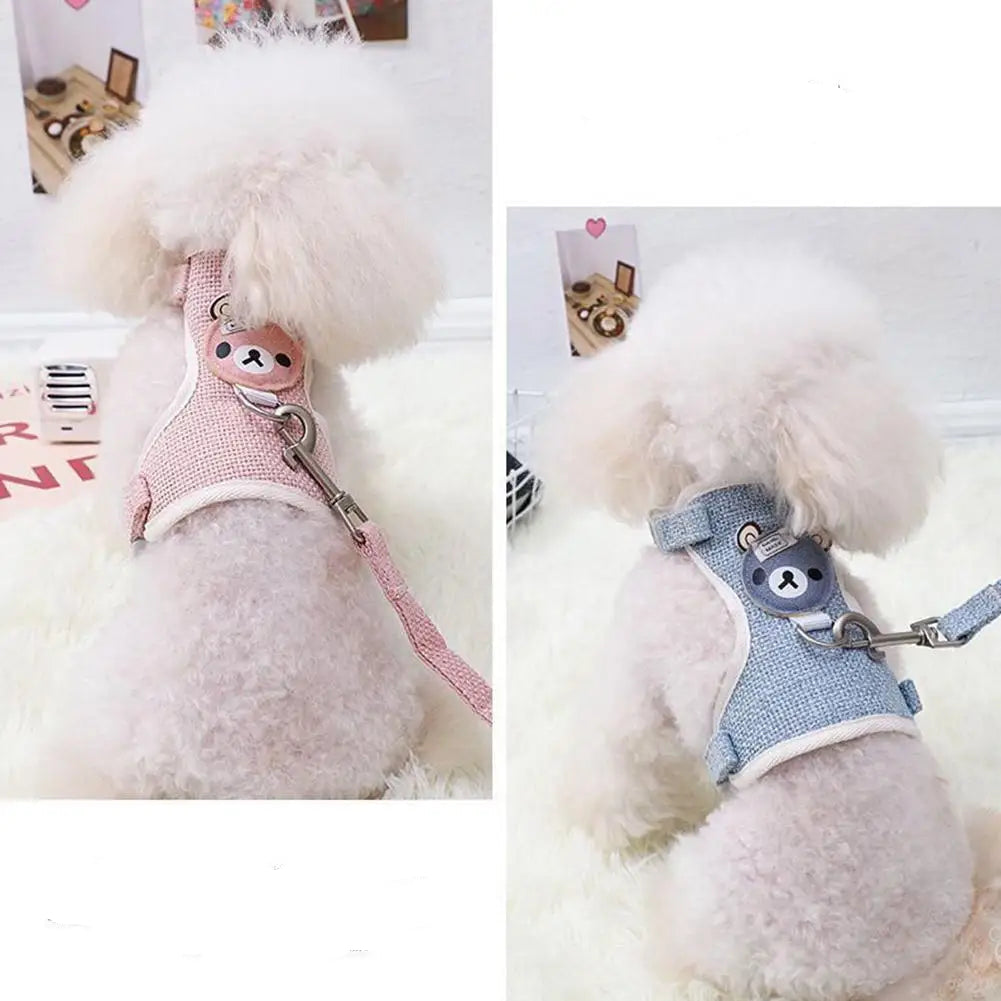 Breathable Adjustable Undershirt Style Pet Harness & Leash Set