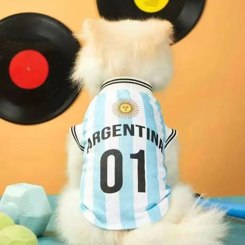 Breathable World Cup Football Jersey for Pets