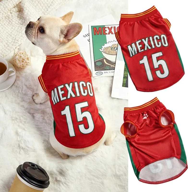 Breathable World Cup Football Jersey for Pets