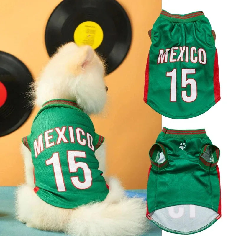 Breathable World Cup Football Jersey for Pets