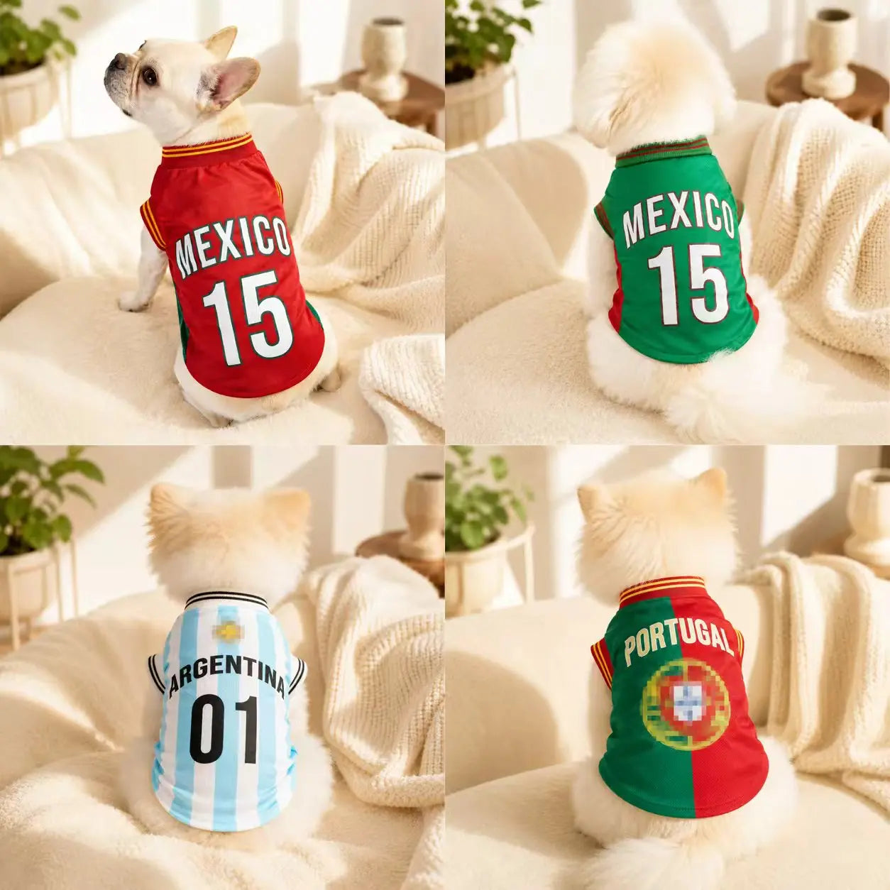 Breathable World Cup Football Jersey for Pets