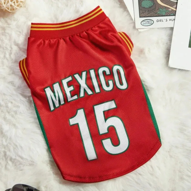 Breathable World Cup Football Jersey for Pets