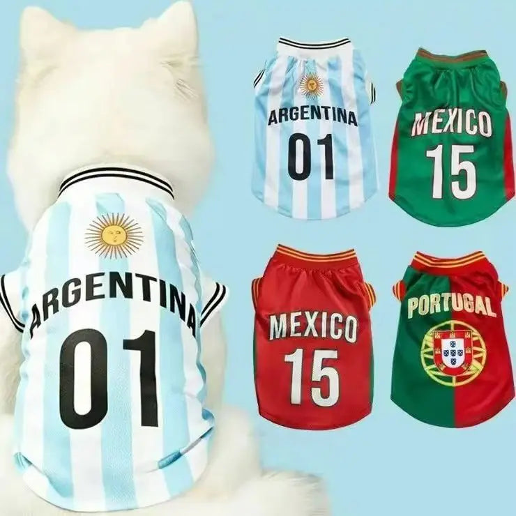 Breathable World Cup Football Jersey for Pets